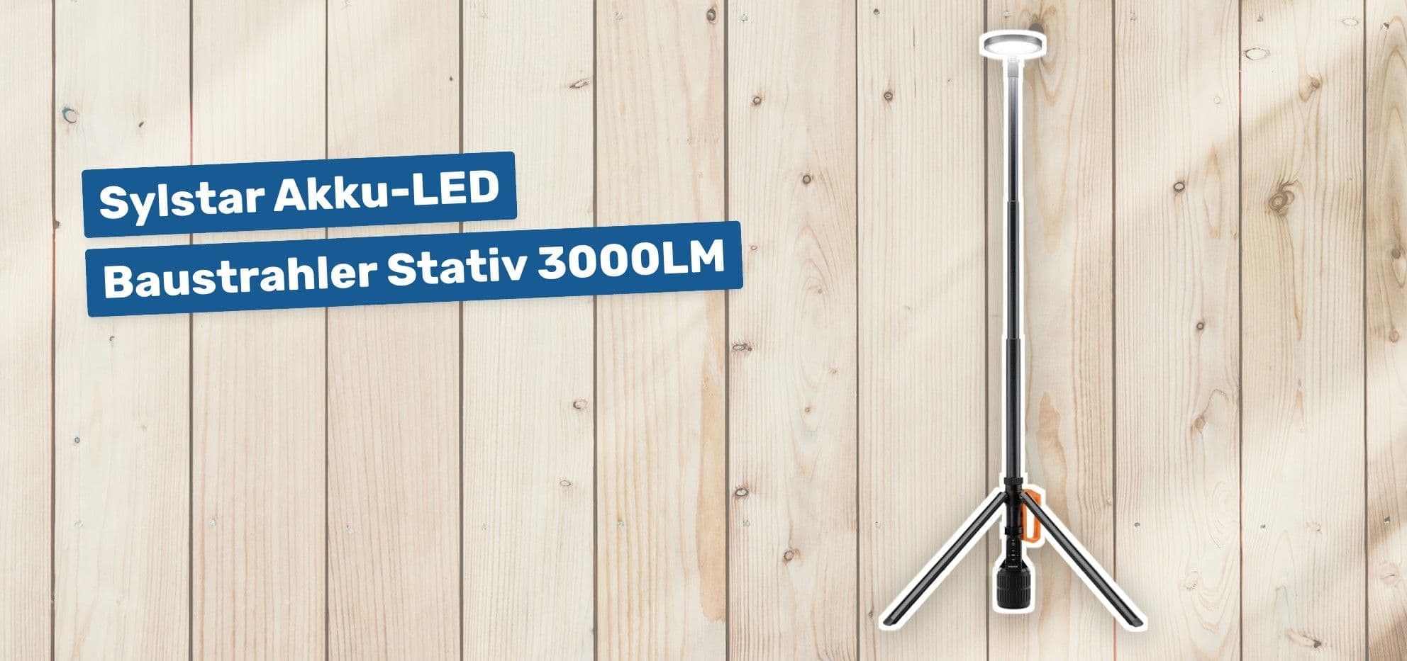 Sylstar Akku-LED Baustrahler Stativ 3000LM