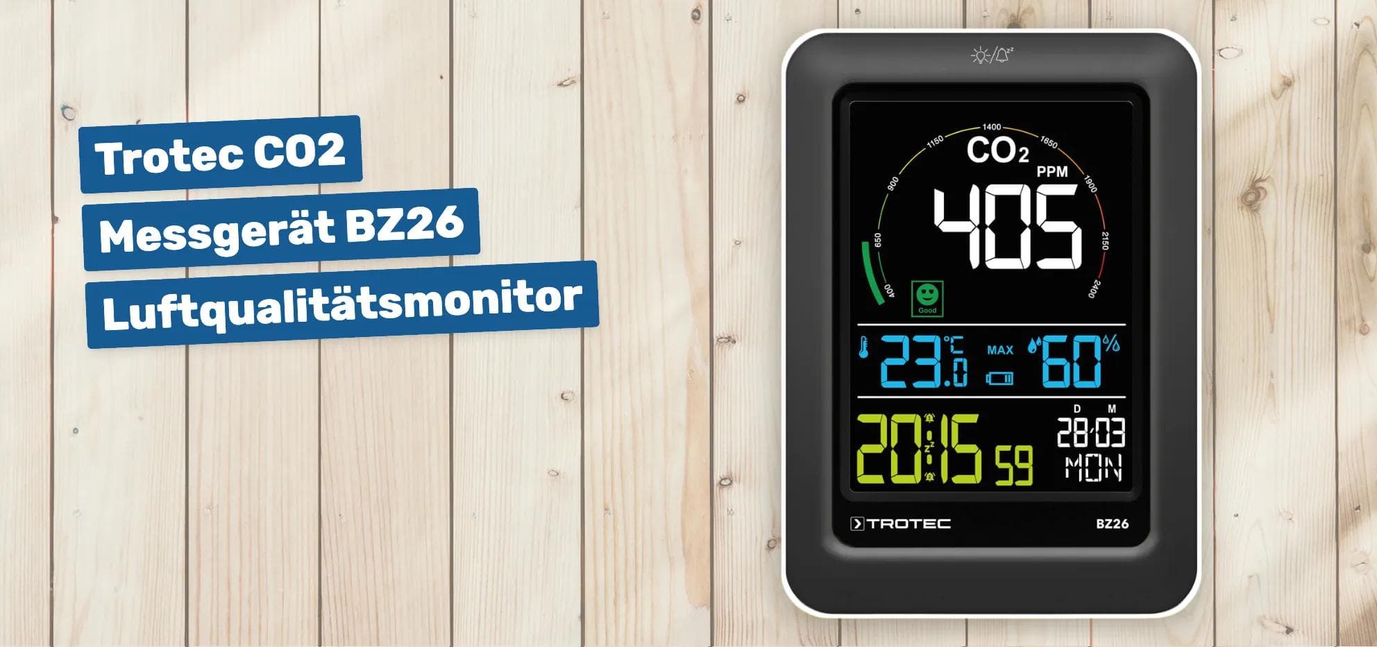 Trotec CO2 Messgerät BZ26 Luftqualitätsmonitor