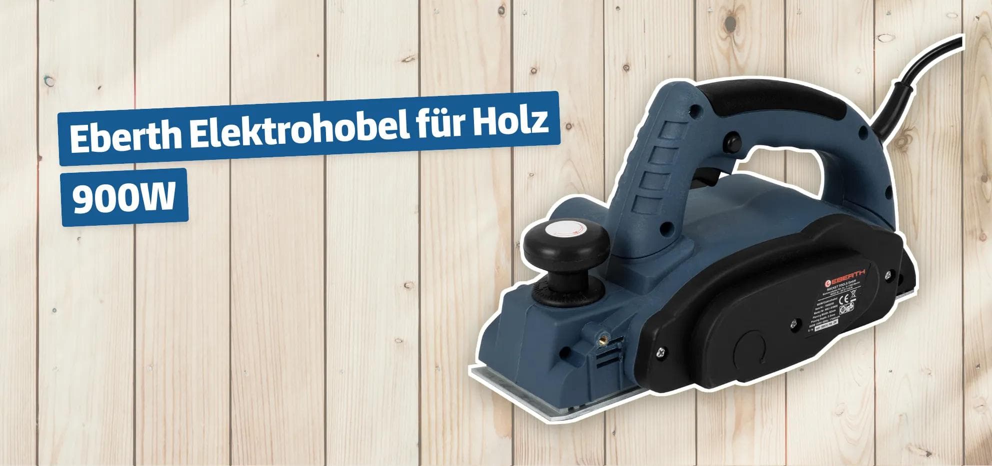 Eberth Elektrohobel für Holz 900W
