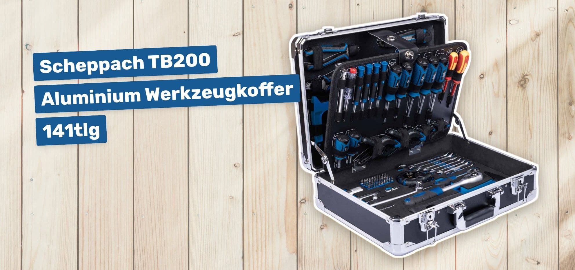 Scheppach TB200 Aluminium Werkzeugkoffer 141tlg