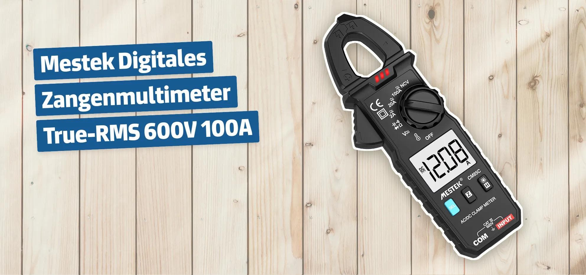 Mestek Digitales Zangenmultimeter True-RMS 600V 100A