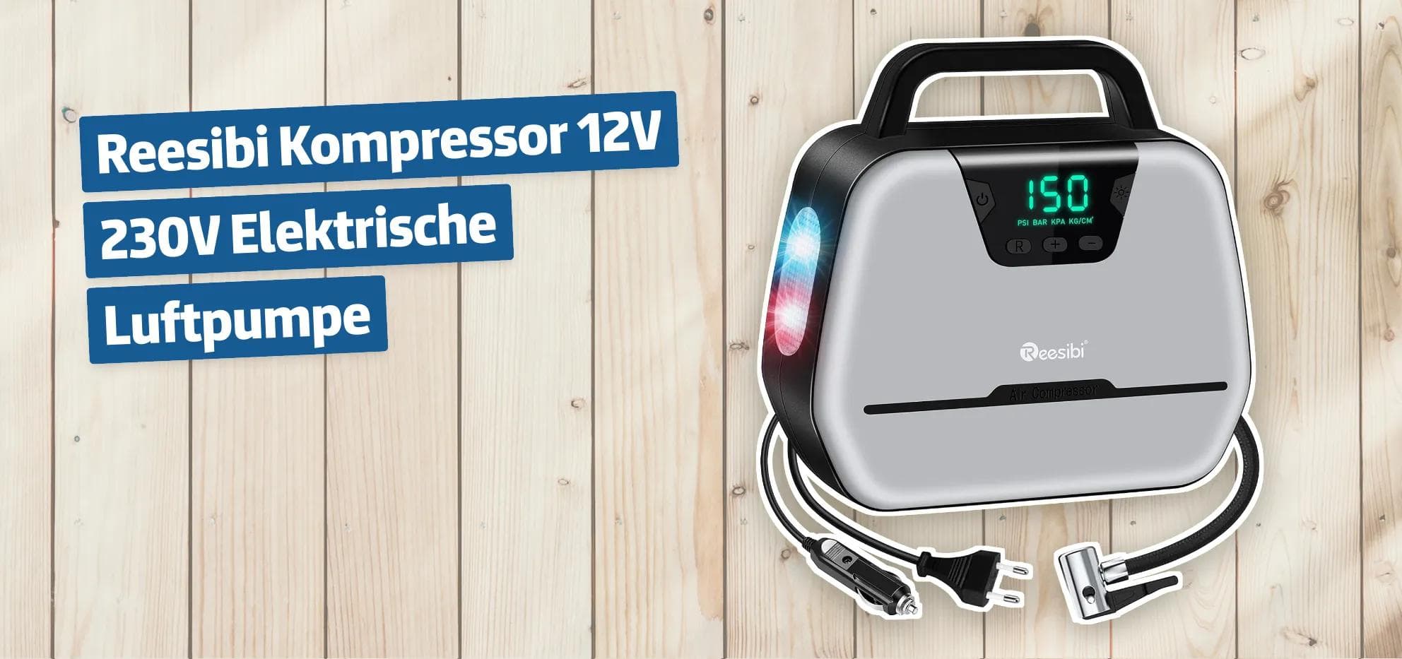 Reesibi Kompressor 12V 230V Elektrische Luftpumpe