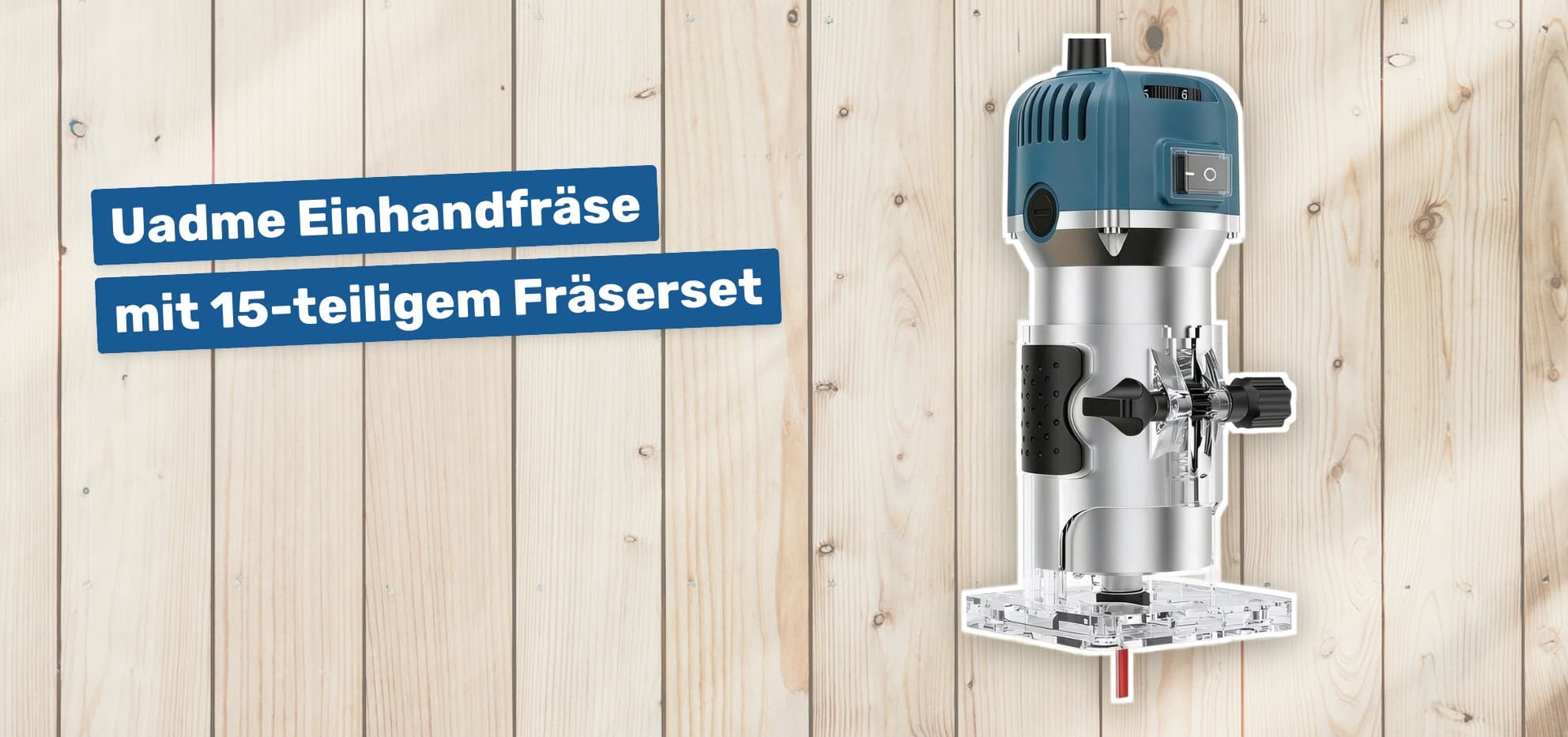 Uadme Einhandfräse mit 15-teiligem Fräserset
