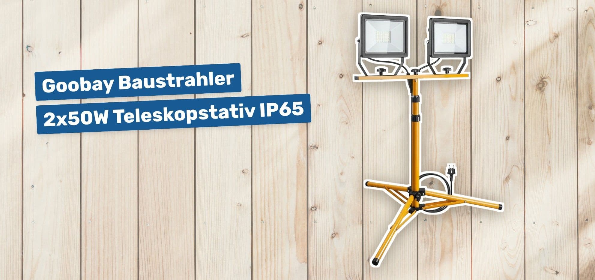 Goobay Baustrahler 2x50W Teleskopstativ IP65