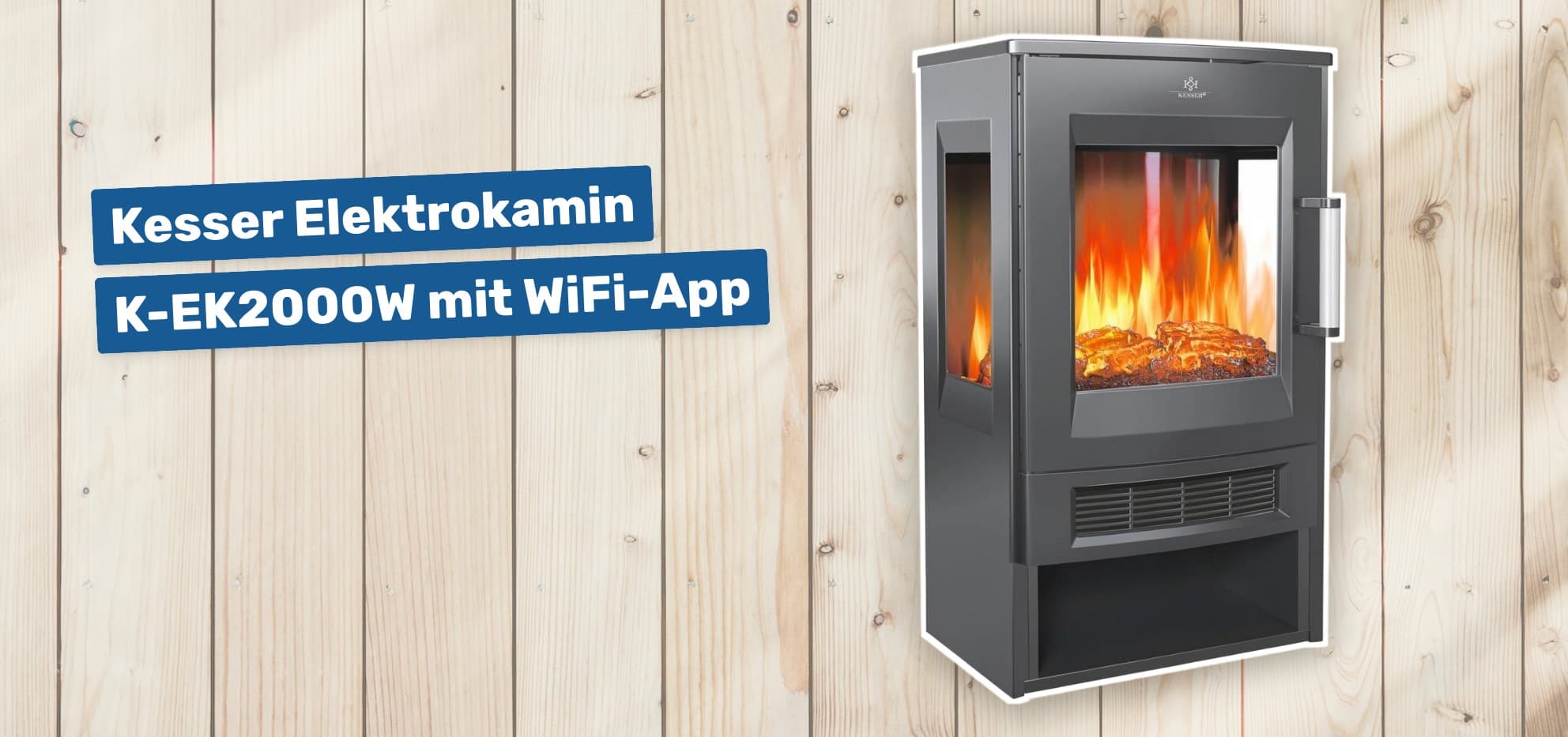 Kesser Elektrokamin K-EK2000W mit WiFi-App