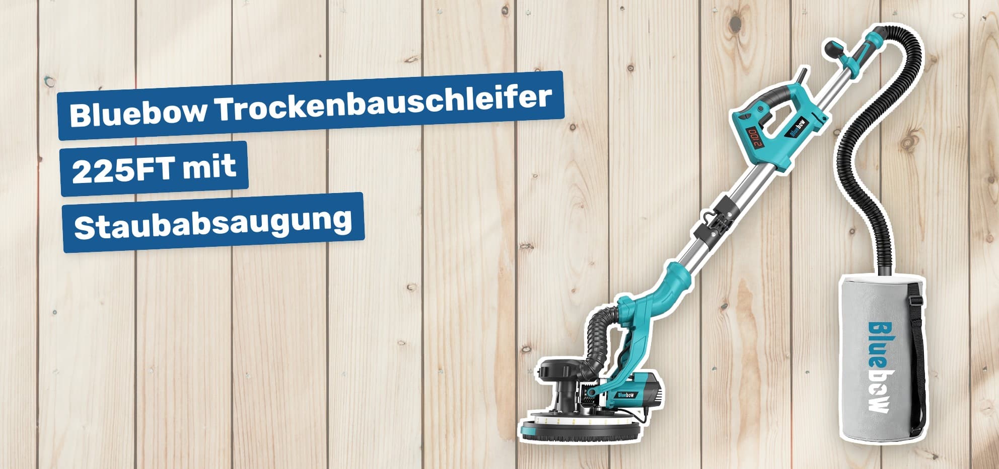 Bluebow Trockenbauschleifer 225FT mit Staubabsaugung