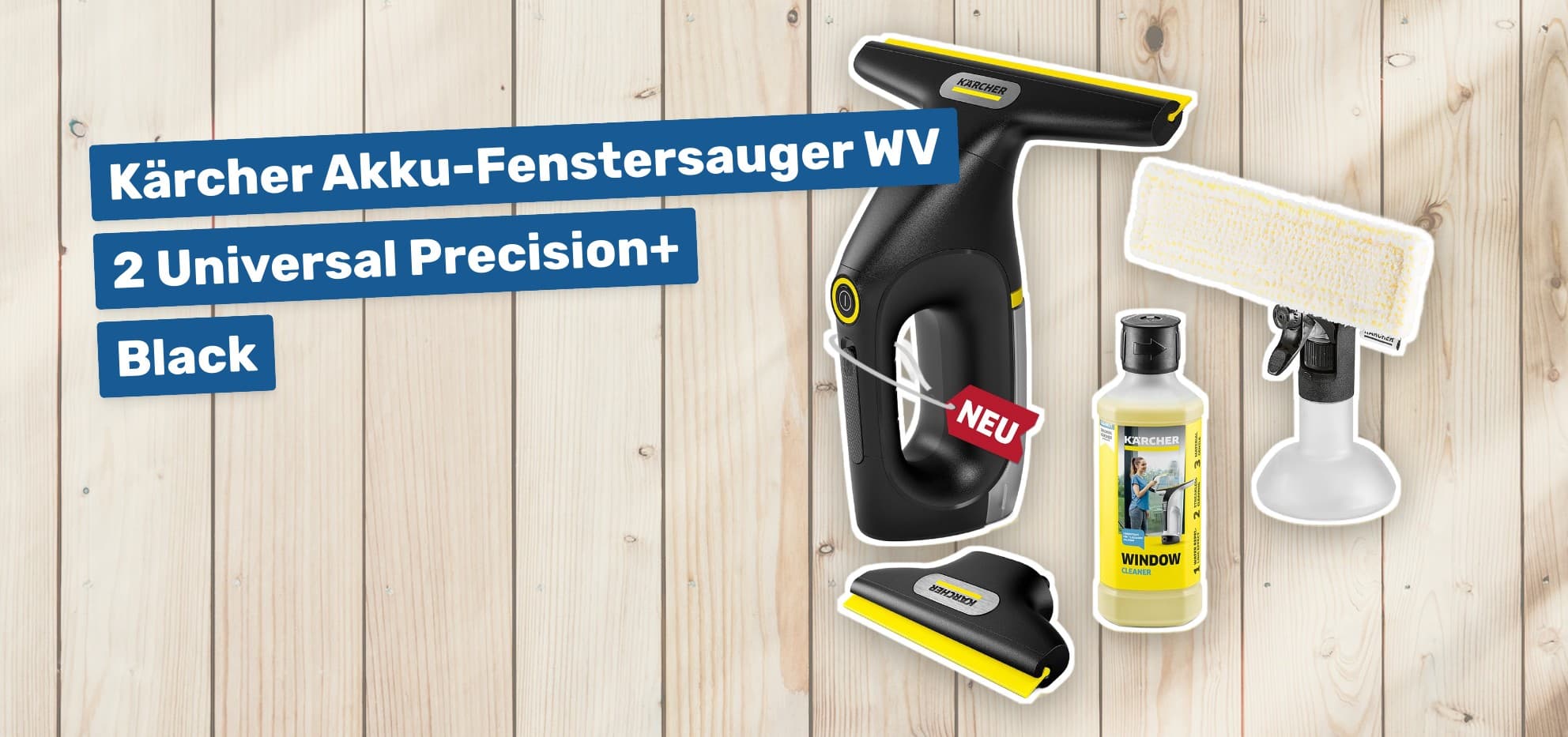 Kärcher Akku-Fenstersauger WV 2 Universal Precision+ Black