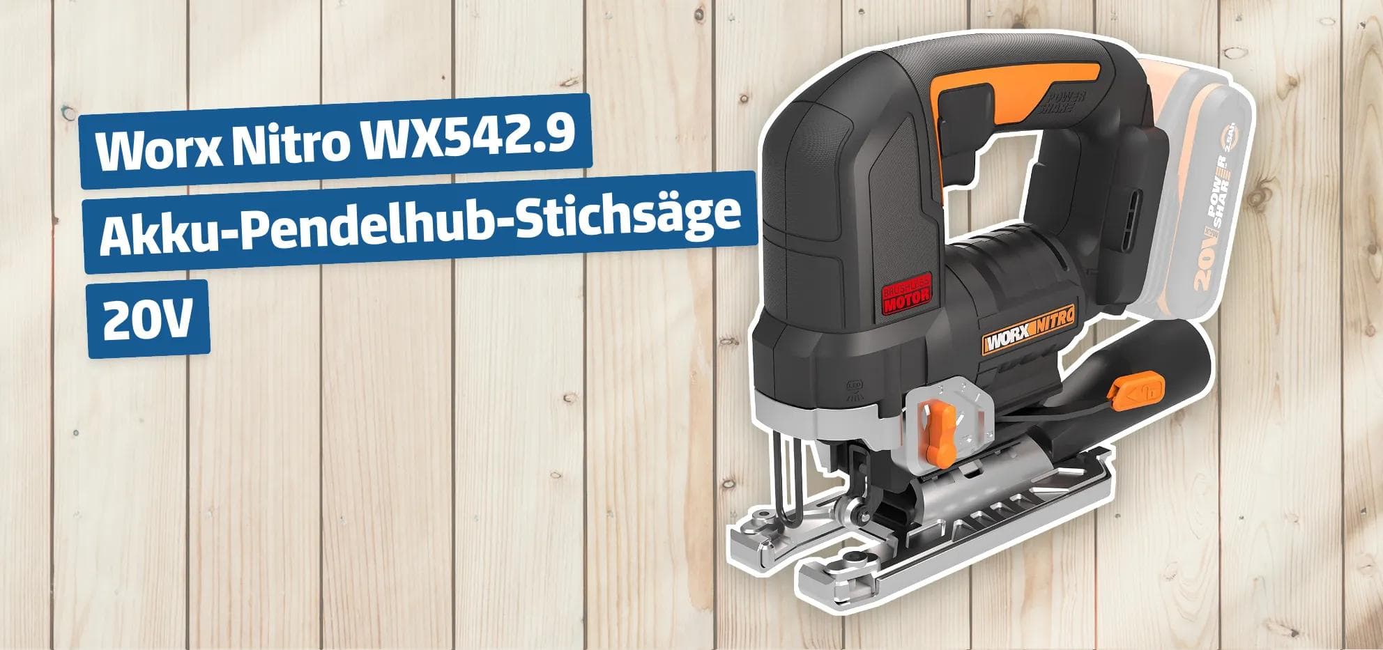 Worx Nitro WX542.9 Akku-Pendelhub-Stichsäge 20V