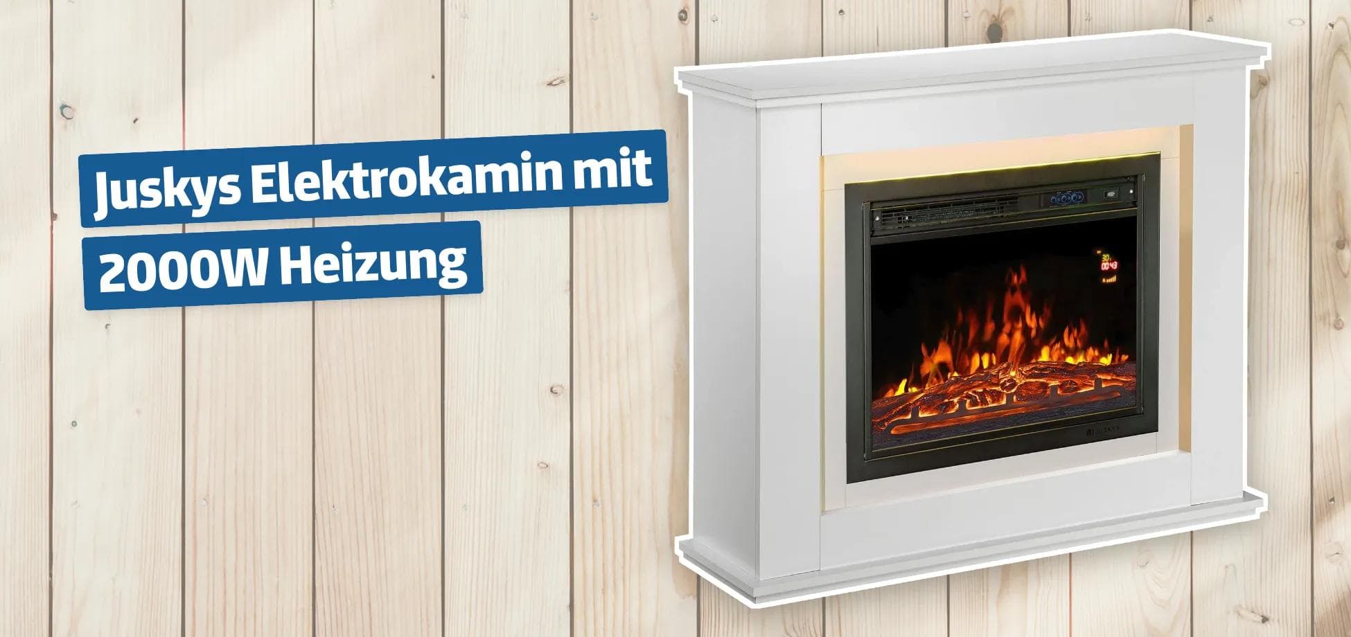 Juskys Elektrokamin mit 2000W Heizung