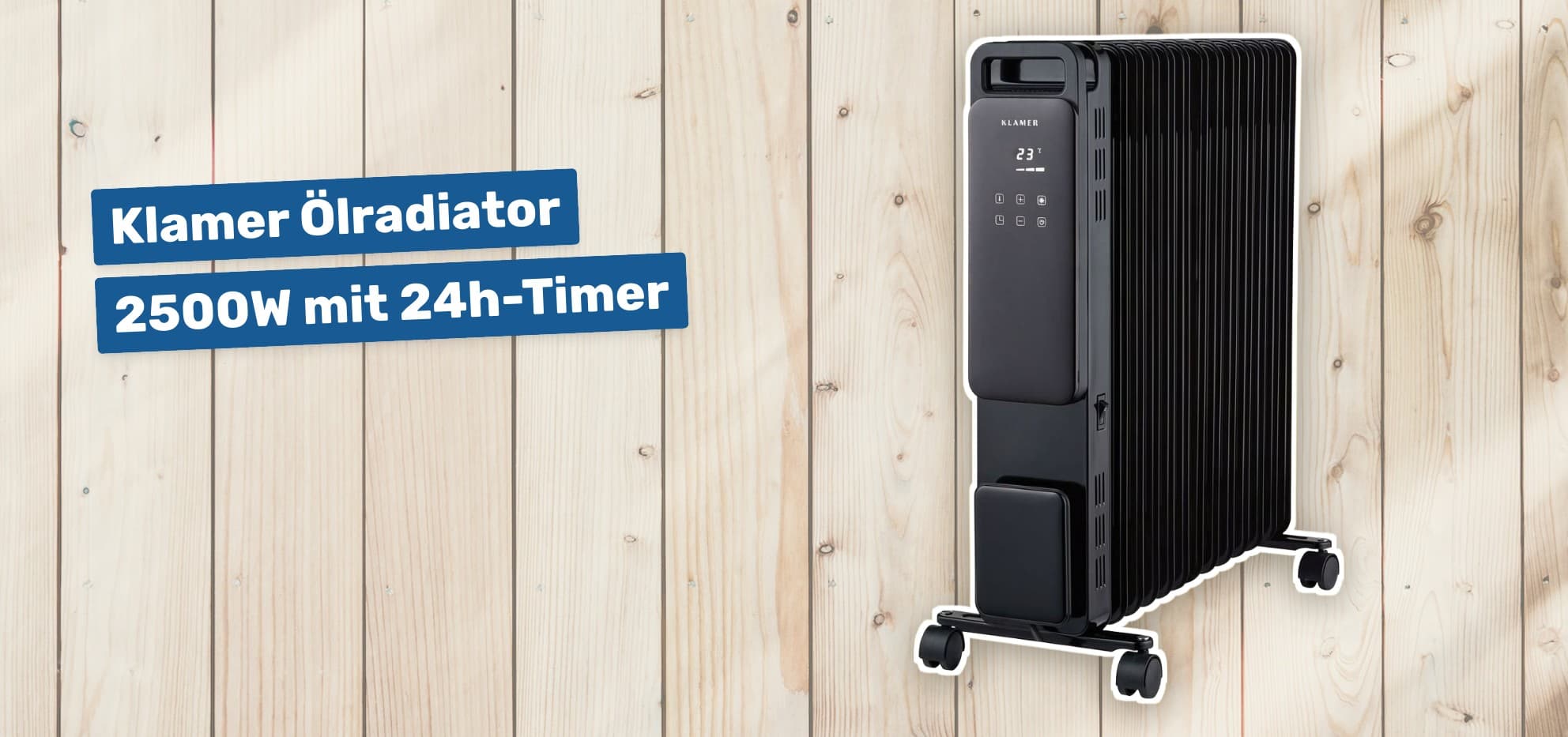 Klamer Ölradiator 2500W mit 24h-Timer