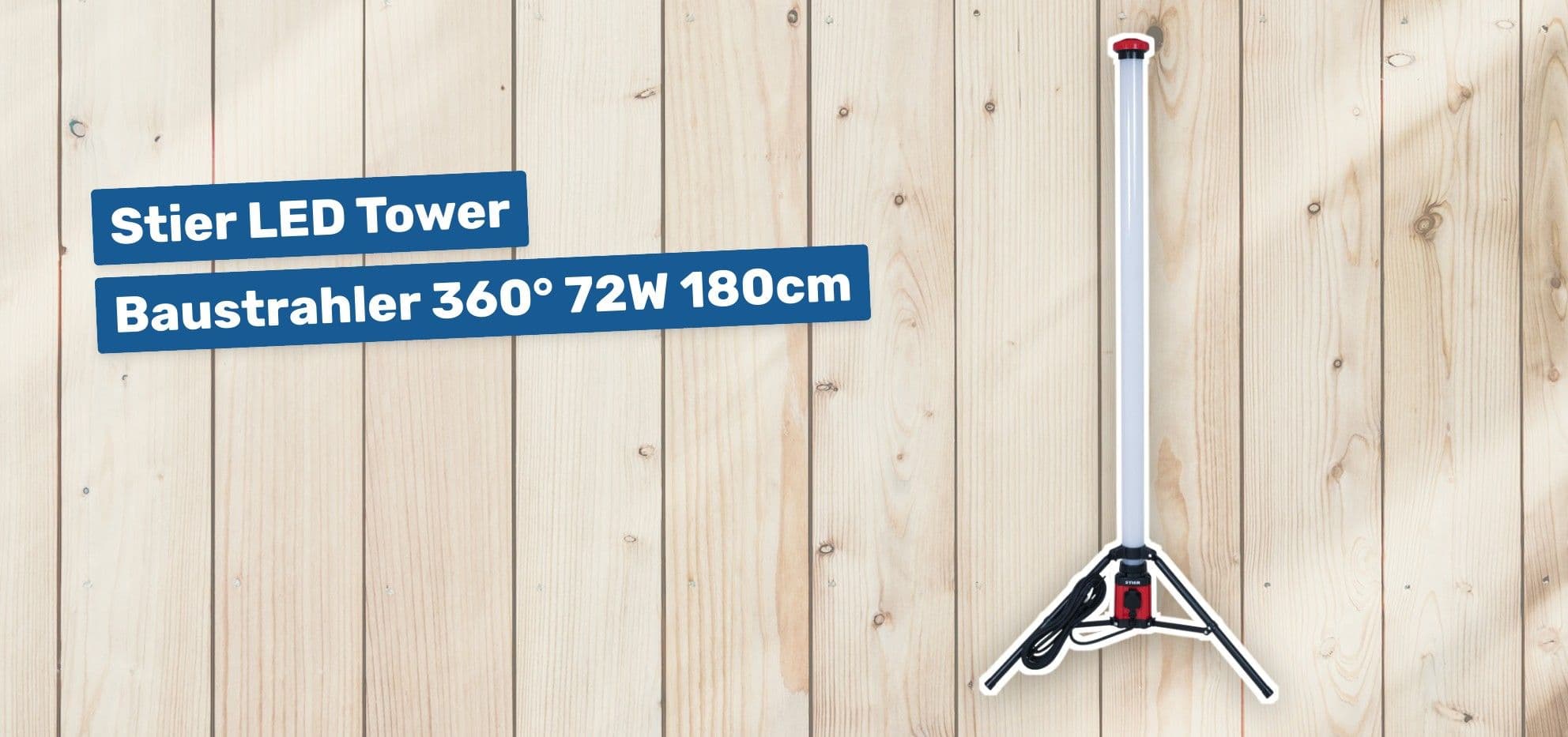 Stier LED Tower Baustrahler 360° 72W 180cm