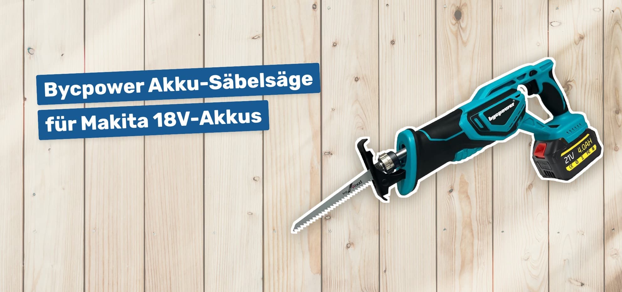 Bycpower Akku-Säbelsäge für Makita 18V-Akkus