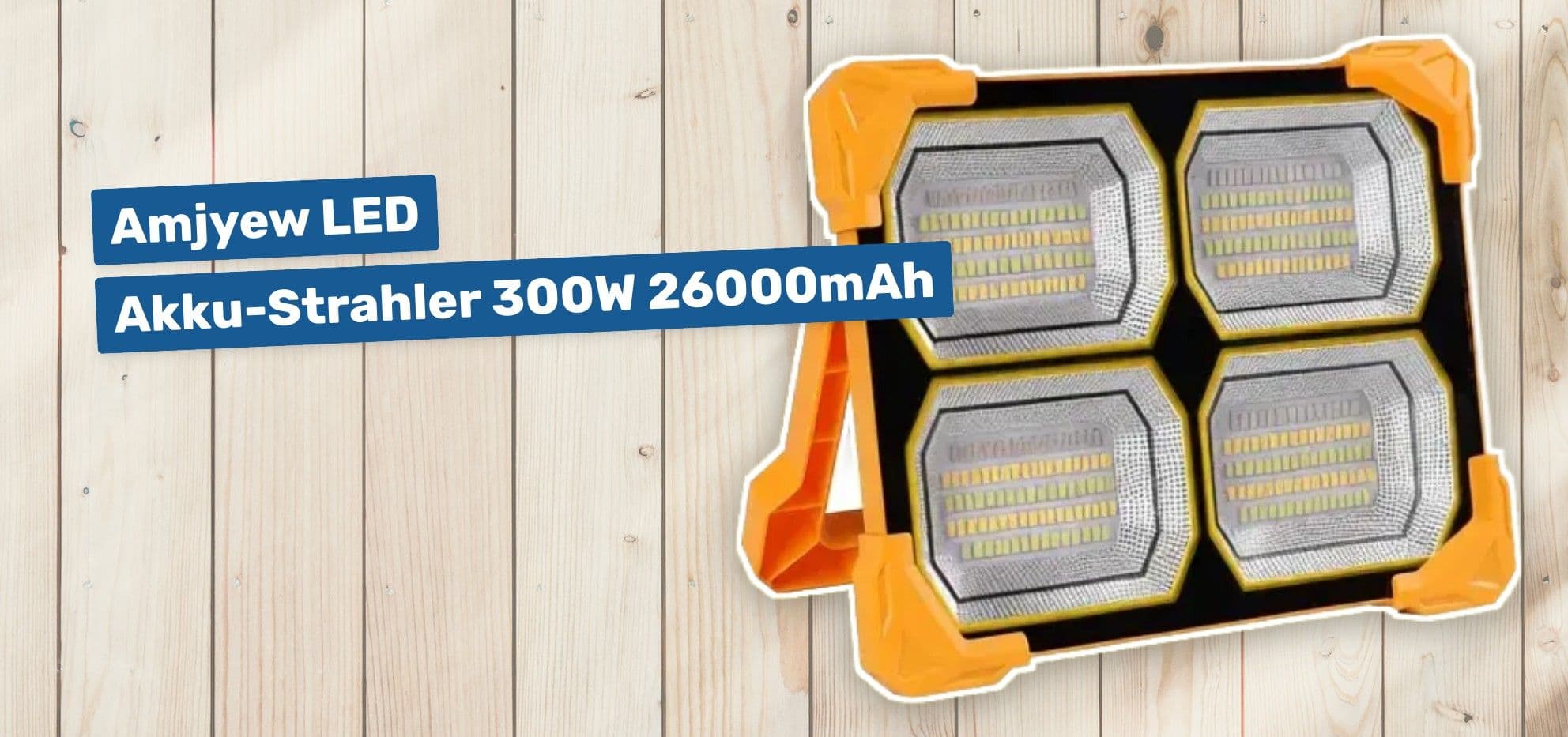 Amjyew LED Akku-Strahler 300W 26000mAh