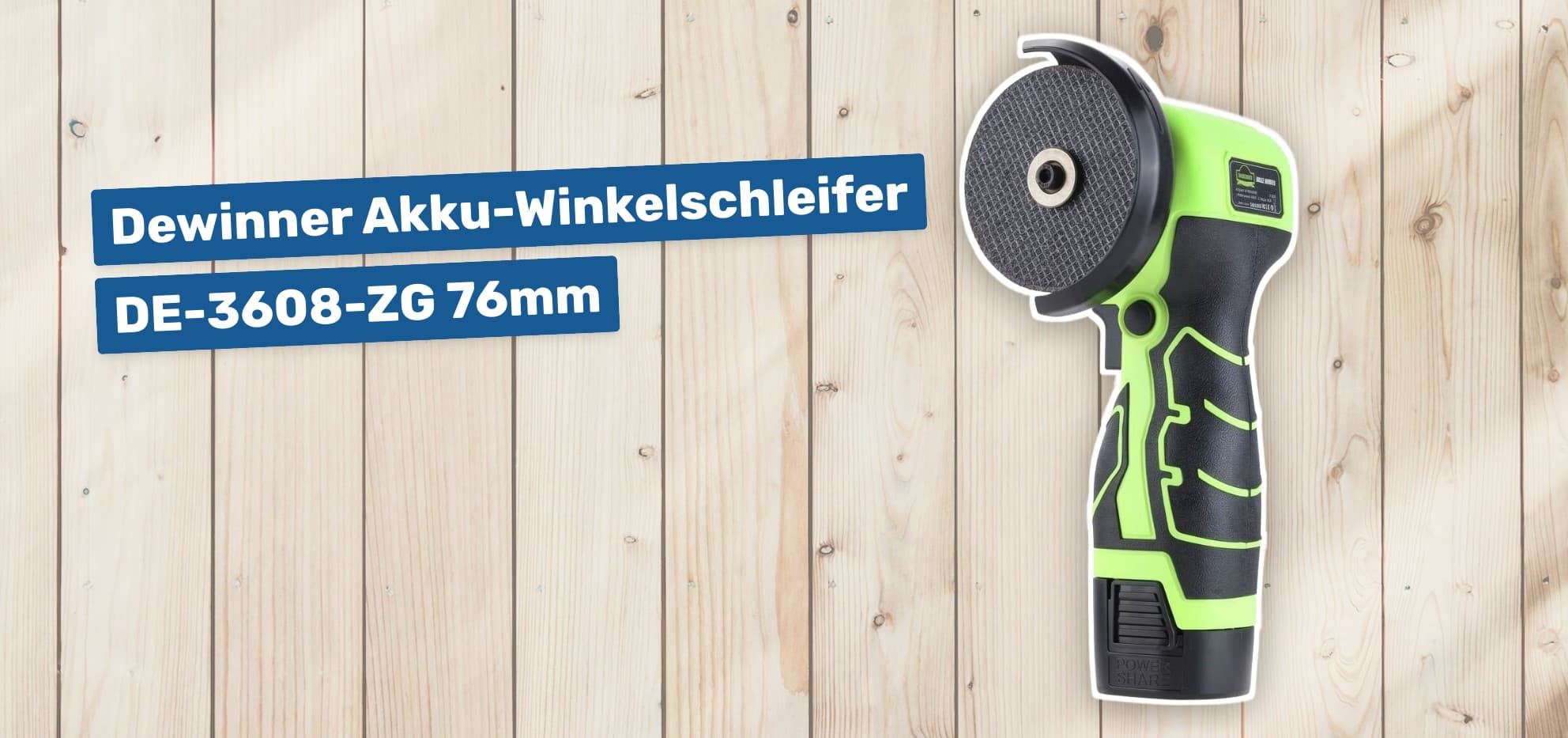 Dewinner Akku-Winkelschleifer DE-3608-ZG 76mm