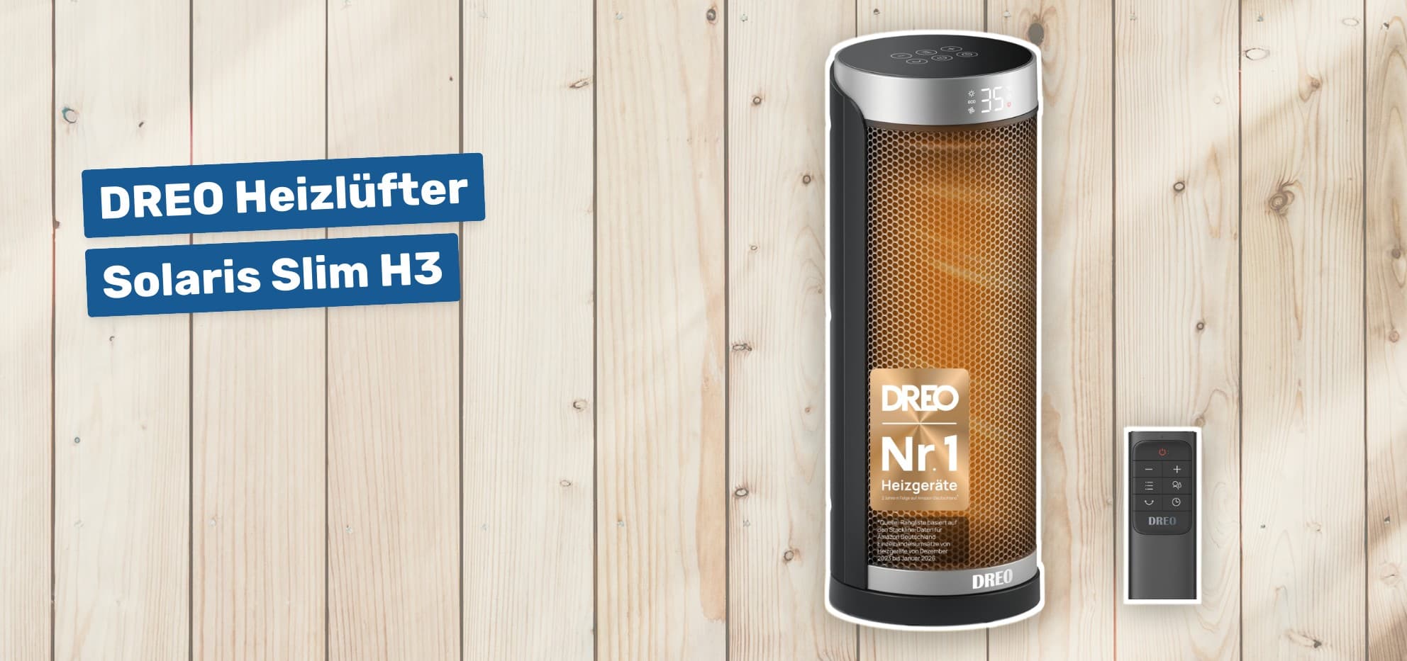 DREO Heizlüfter Solaris Slim H3