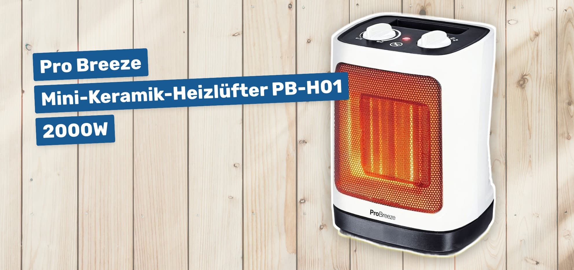 Pro Breeze Mini-Keramik-Heizlüfter PB-H01 2000W