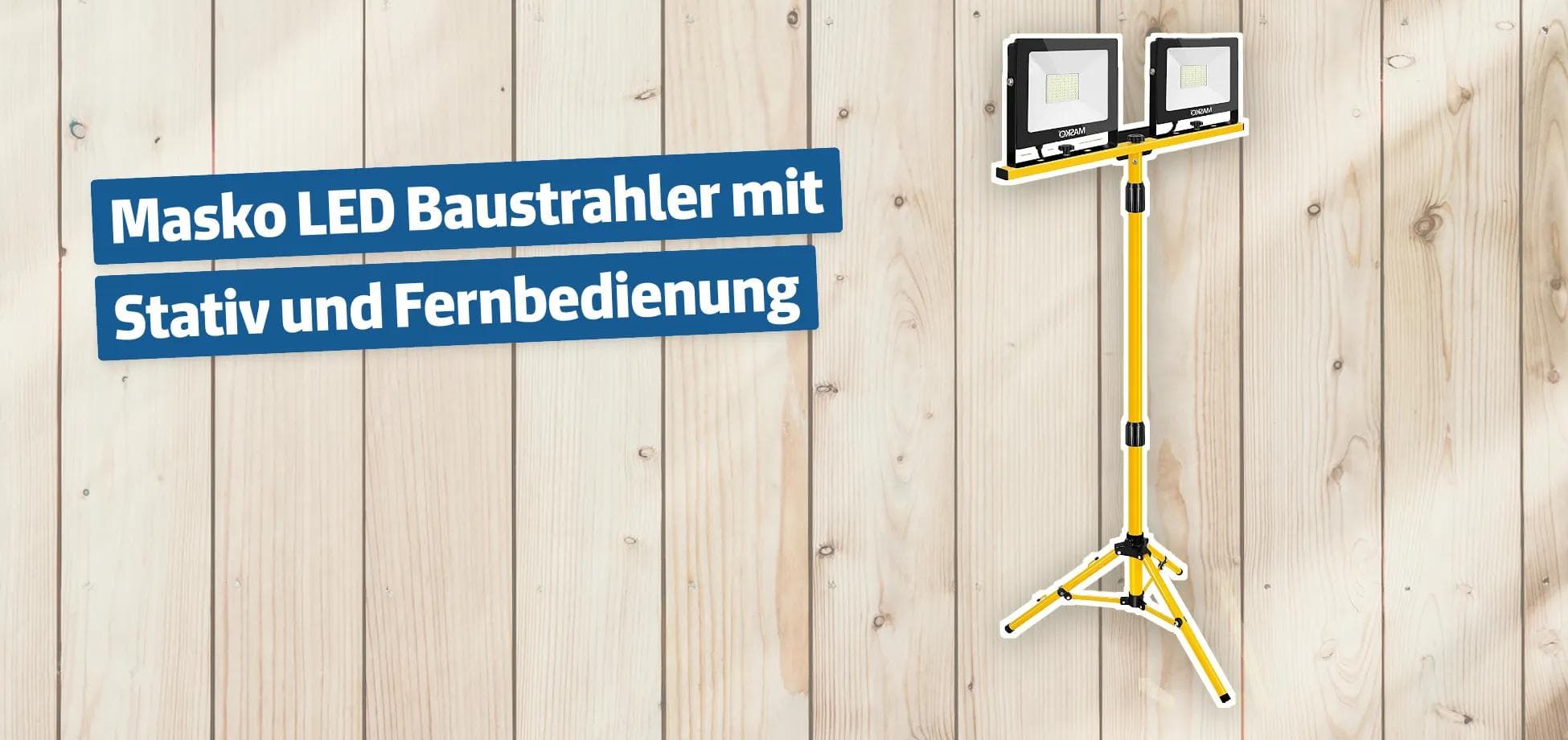 Masko LED Baustrahler mit Stativ und Fernbedienung