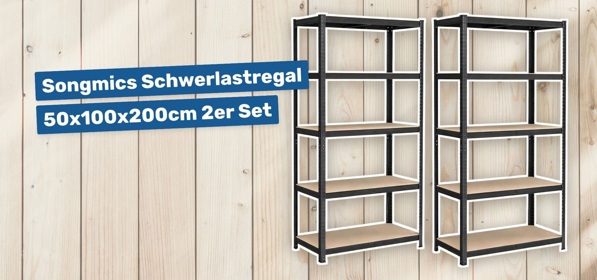 Songmics Schwerlastregal 50x100x200cm 2er Set