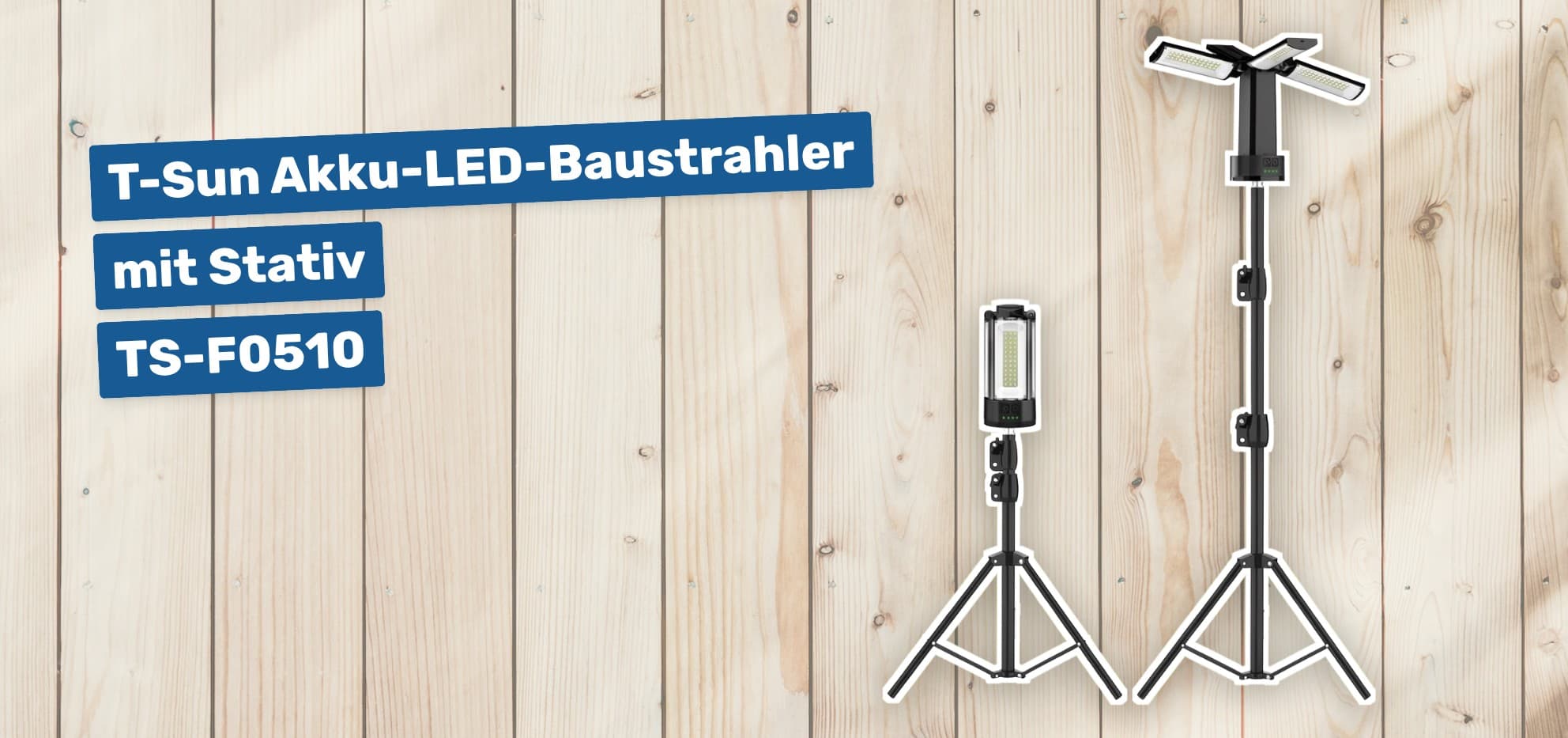 T-Sun Akku-LED-Baustrahler mit Stativ TS-F0510