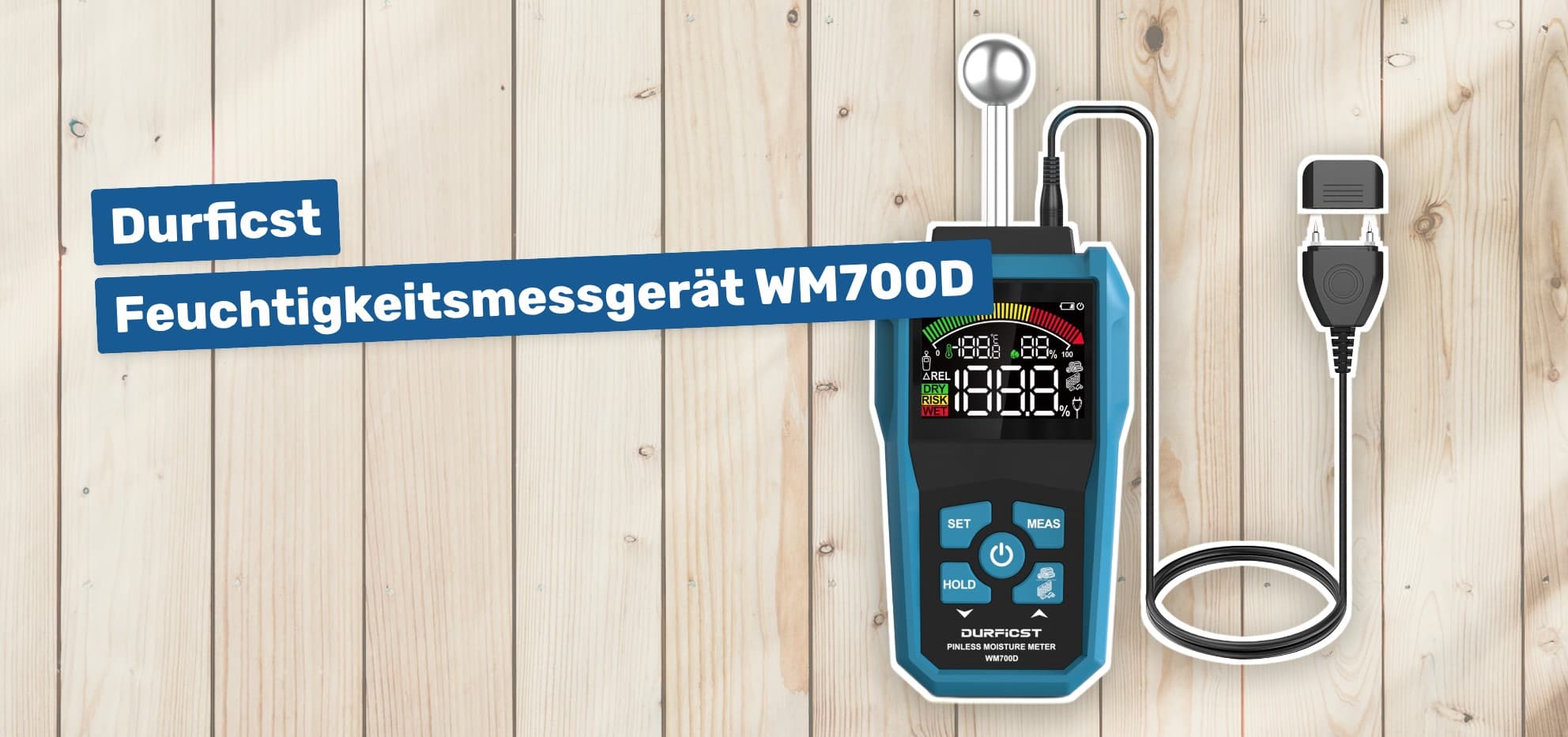 Durficst Feuchtigkeitsmessgerät WM700D