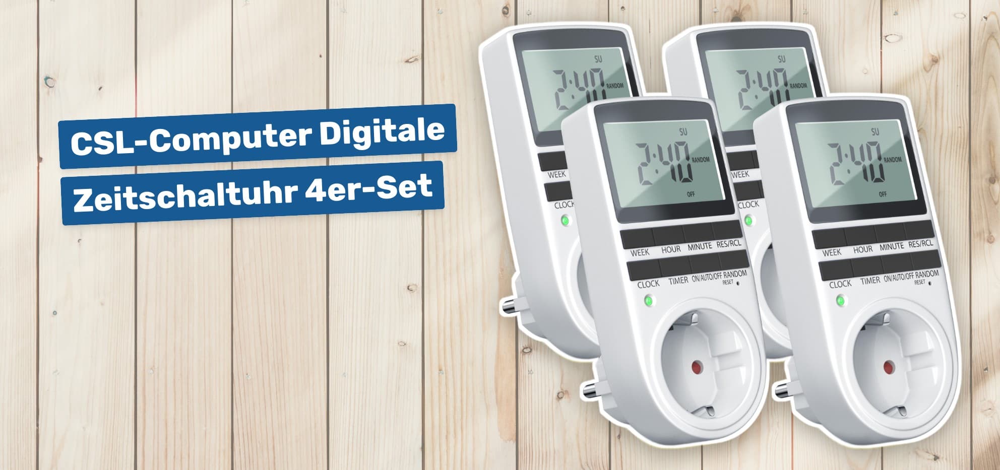 CSL-Computer Digitale Zeitschaltuhr 4er-Set