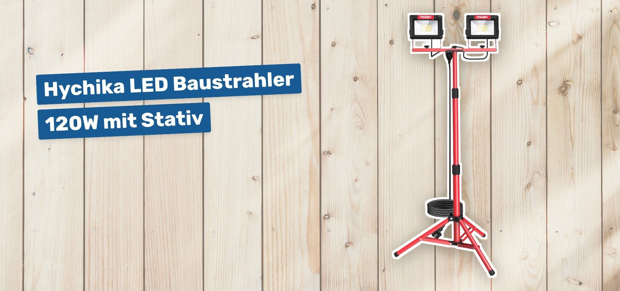 Hychika LED Baustrahler 120W mit Stativ