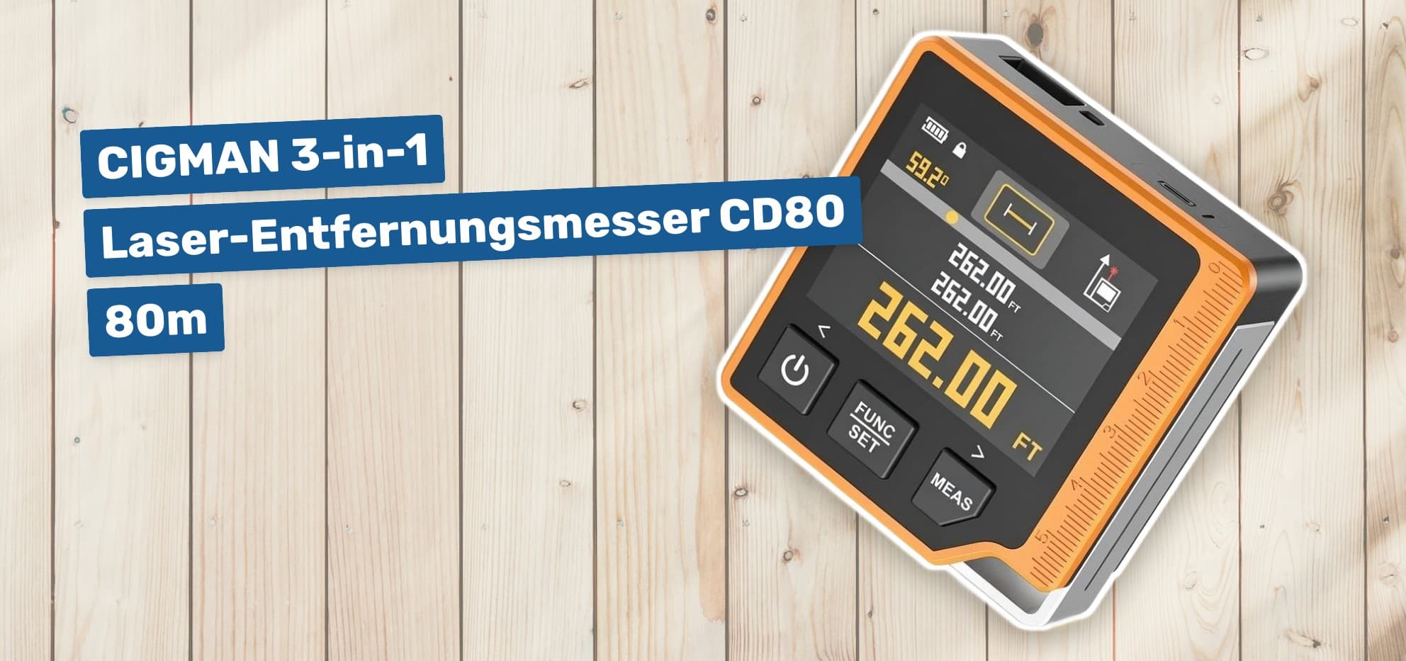 CIGMAN 3-in-1 Laser-Entfernungsmesser CD80 80m