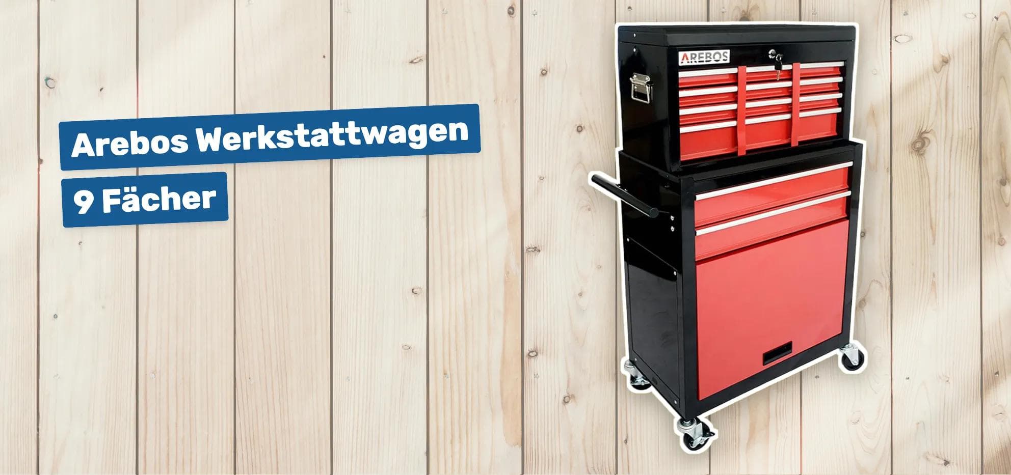 Arebos Werkstattwagen 9 Fächer