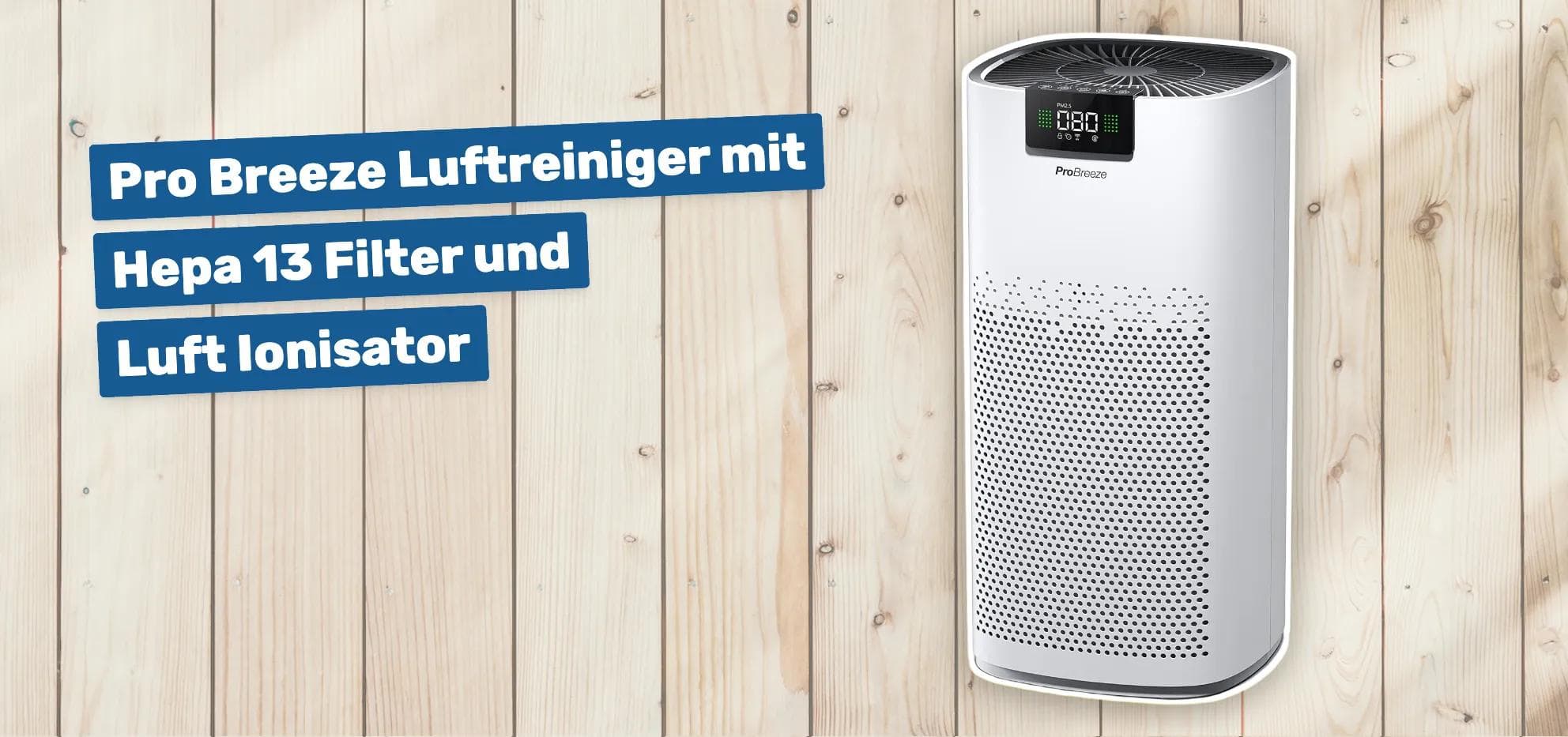 Pro Breeze Luftreiniger mit Hepa 13 Filter und Luft Ionisator