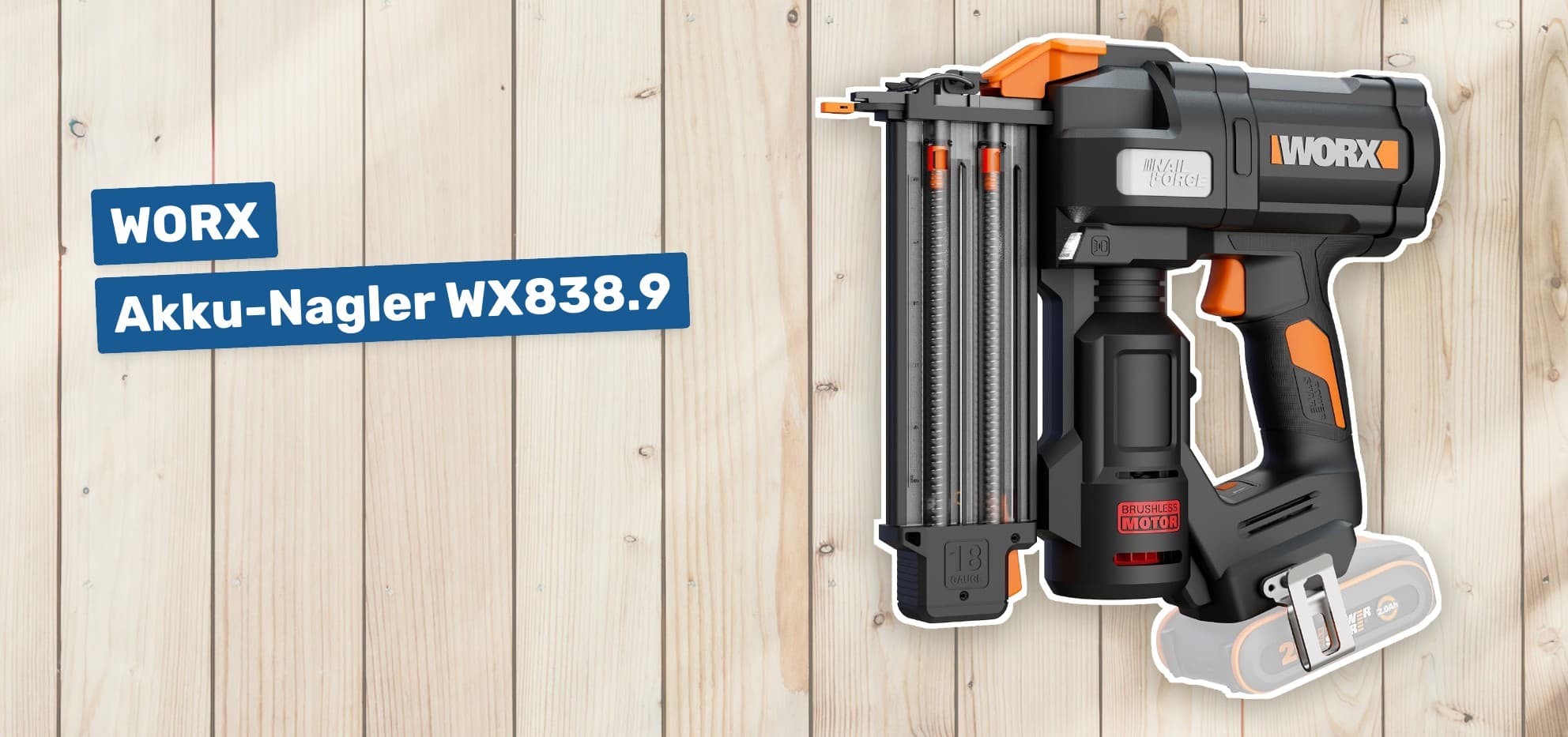 WORX Akku-Nagler WX838.9