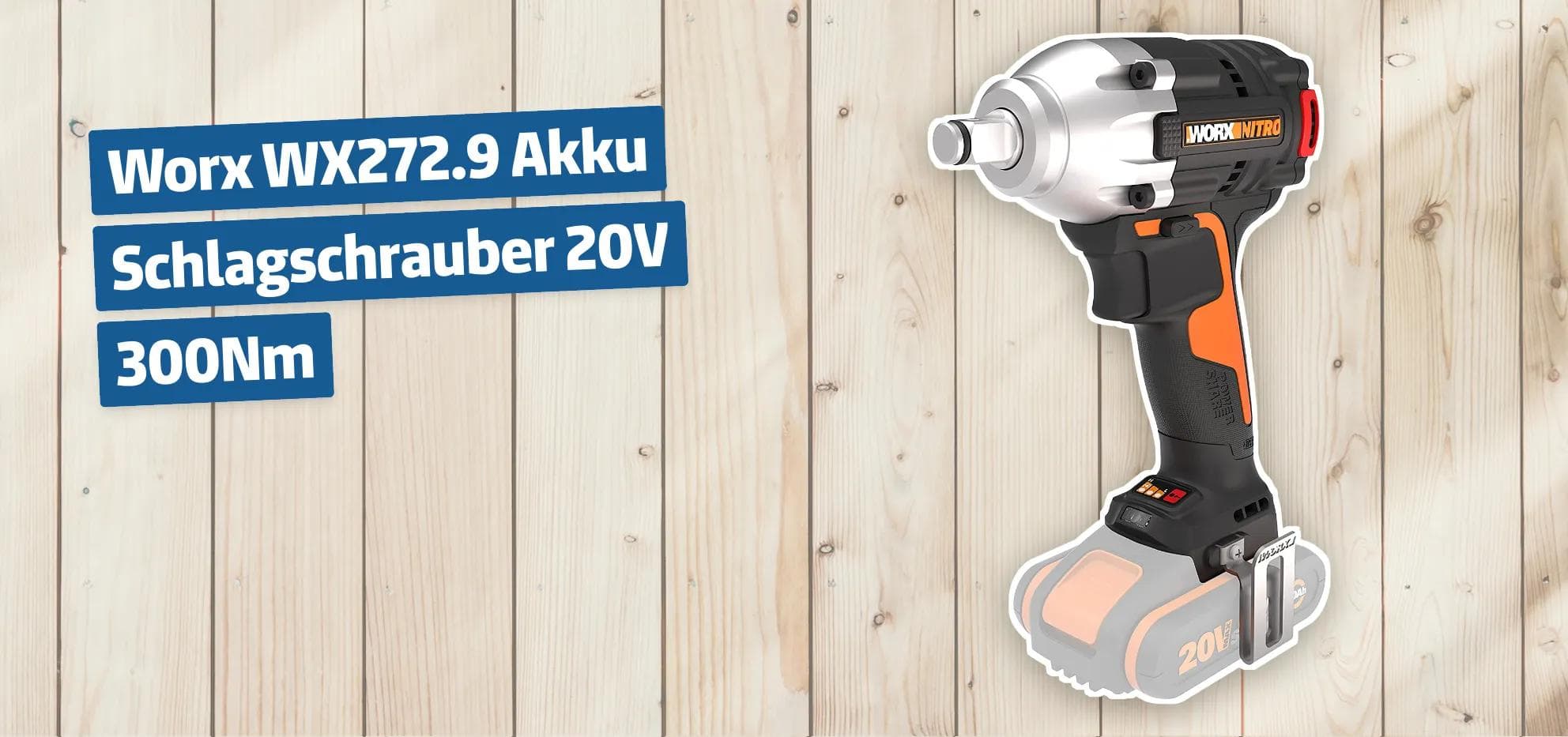 Worx WX272.9 Akku Schlagschrauber 20V 300Nm