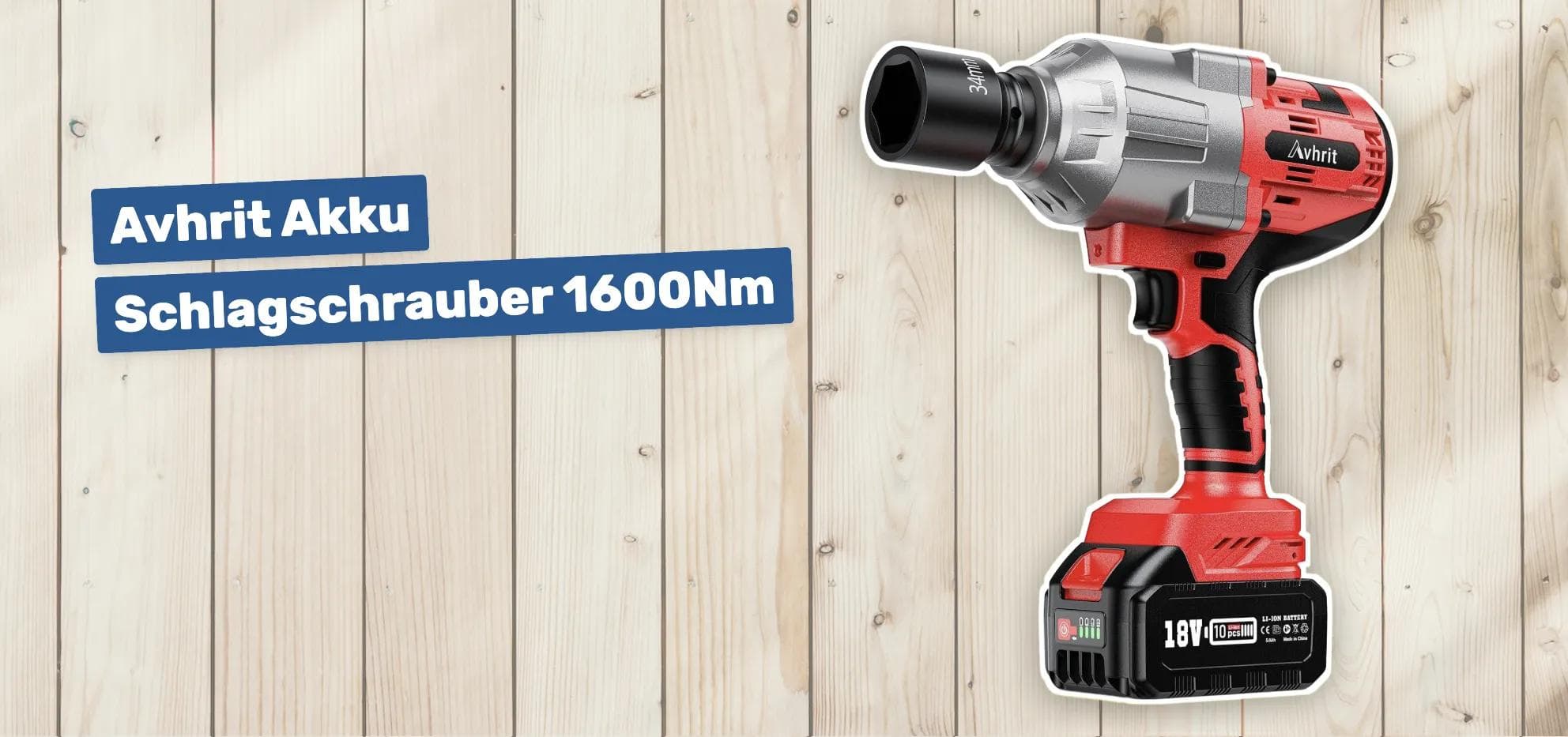 Avhrit Akku Schlagschrauber 1600Nm