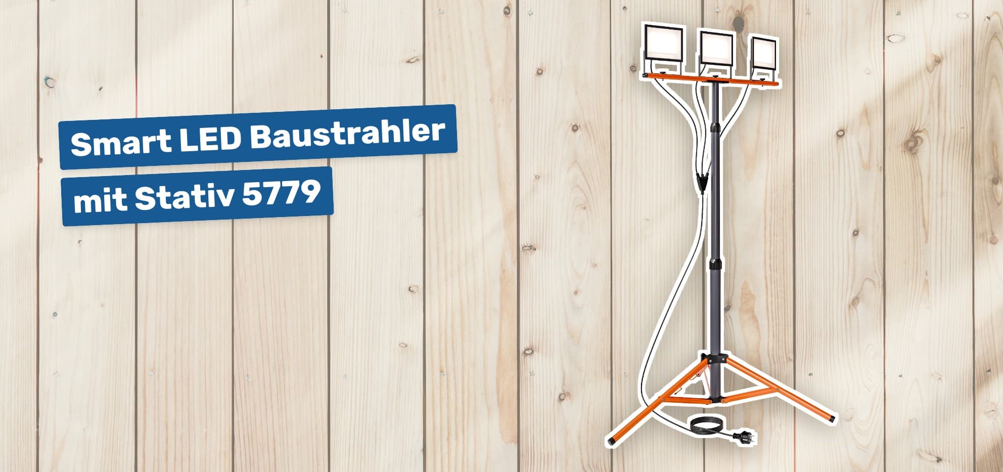 Smart LED Baustrahler mit Stativ 5779