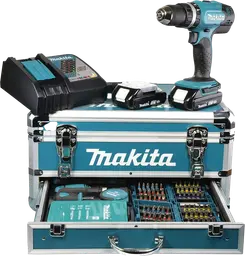 Makita DHP453RFX2 Akku-Schlagbohrschrauber 18V mit Zubehör-Set