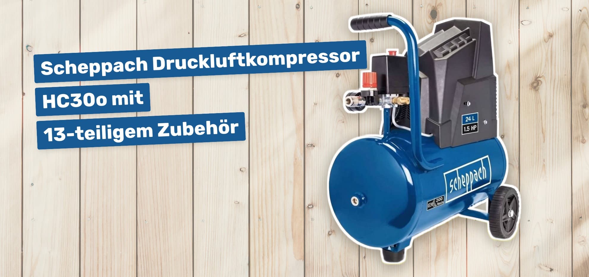 Scheppach Druckluftkompressor HC30o mit 13-teiligem Zubehör