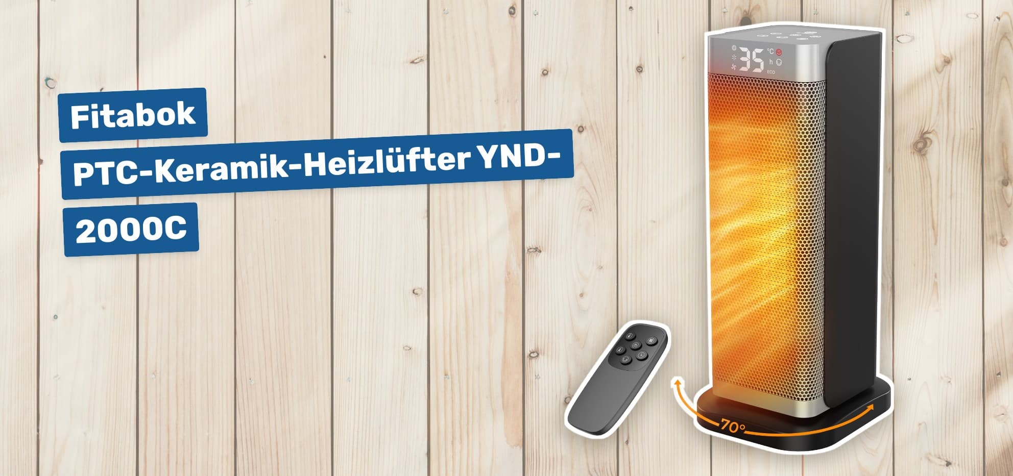 Fitabok PTC-Keramik-Heizlüfter YND-2000C