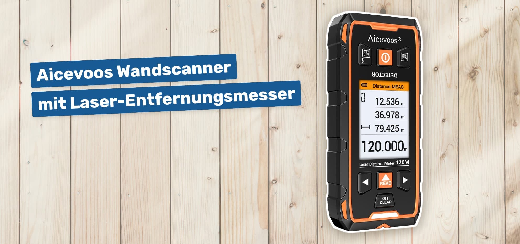 Aicevoos Wandscanner mit Laser-Entfernungsmesser