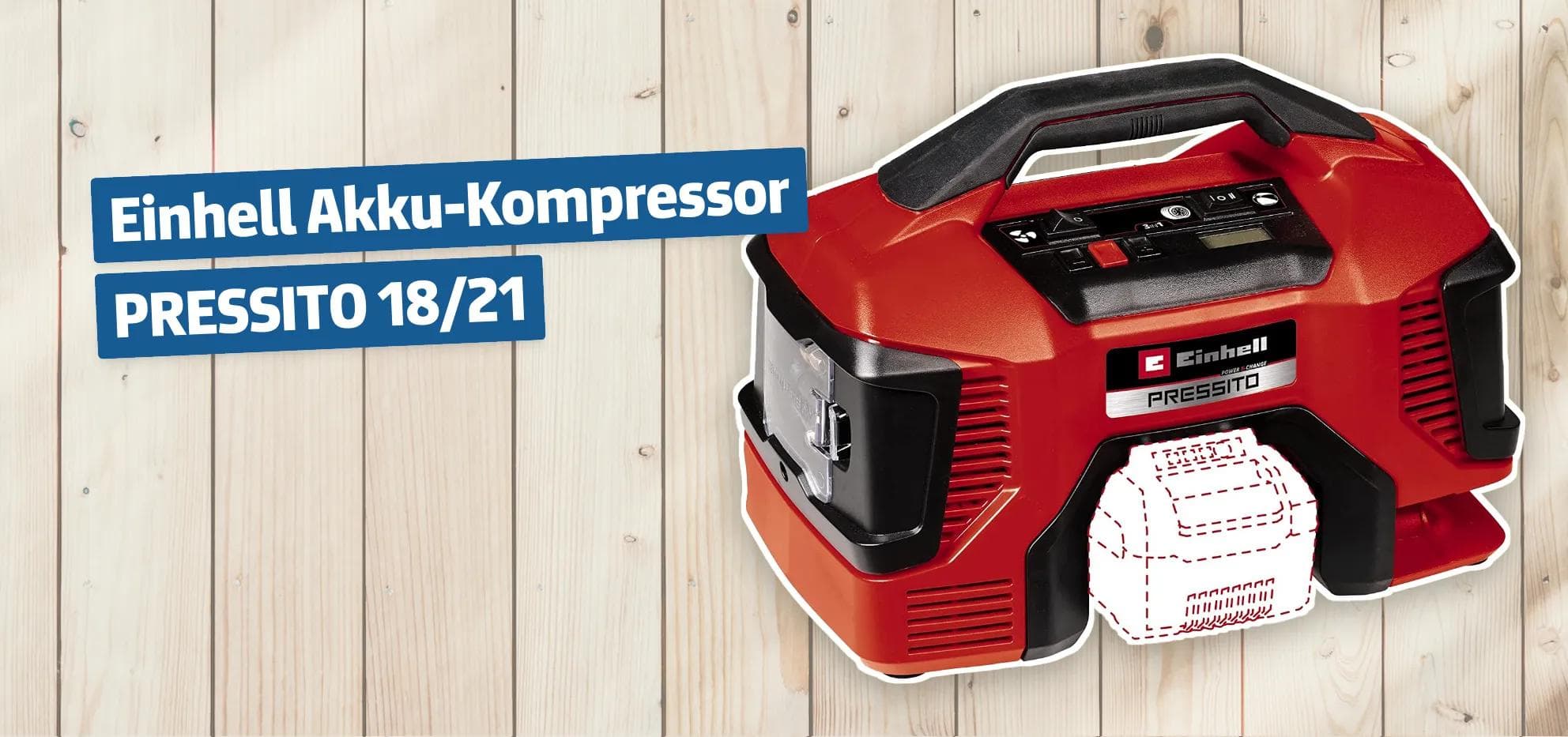 Einhell Akku-Kompressor PRESSITO 18/21
