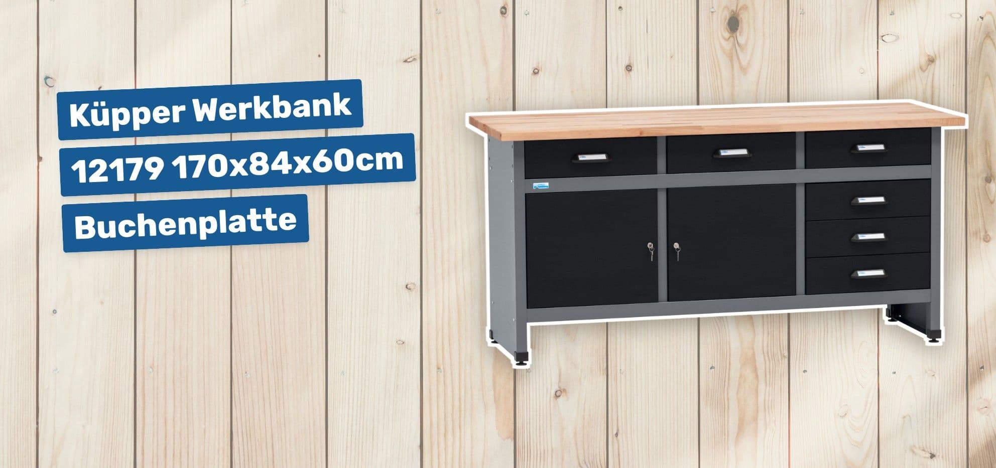 Küpper Werkbank 12179 170x84x60cm Buchenplatte