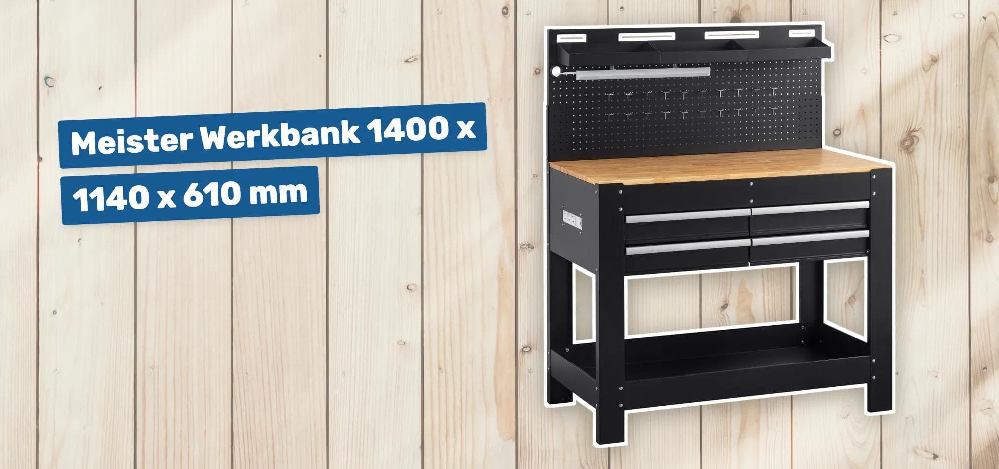 Meister Werkbank 1400 x 1140 x 610 mm
