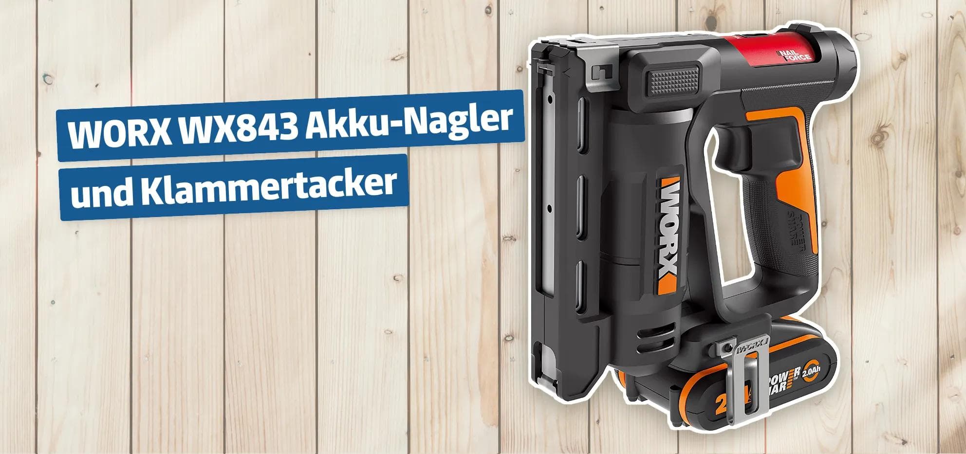WORX WX843 Akku-Nagler und Klammertacker