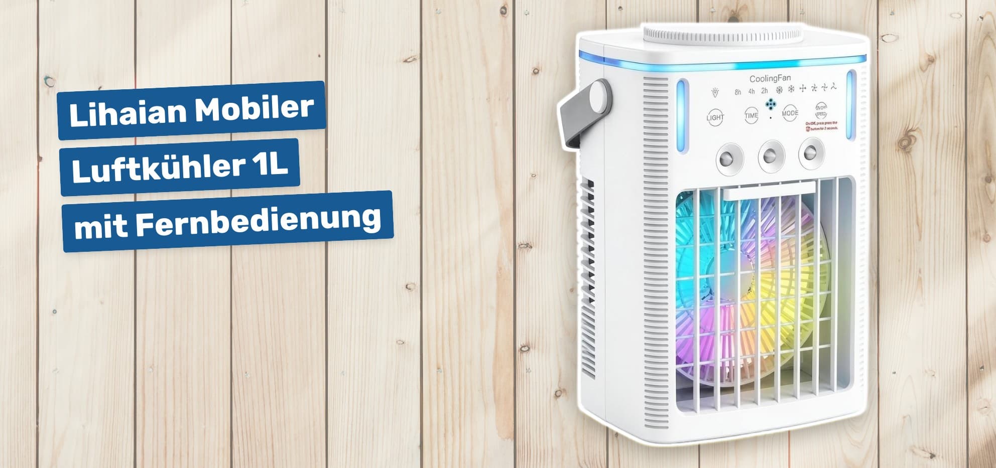 Lihaian Mobiler Luftkühler 1L mit Fernbedienung
